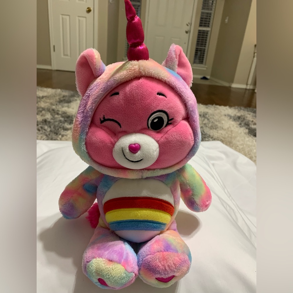 Care Bears Cheer Bear Unicorn Plush 12" Hoodie Friends Collector Pink 2021